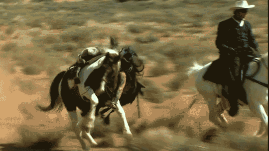 Johnny Depp falls in The Lone Ranger